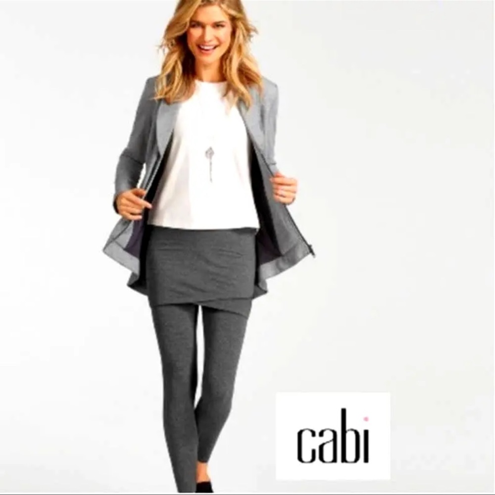Cabi M’Leggings Skirted pants Size L style 3577 Dark Gray Comfort Stretchy